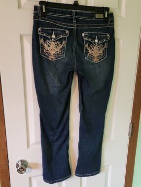 Earl Jeans Dark Blue Boot Cut with Embroidered Back Pockets Size 8P